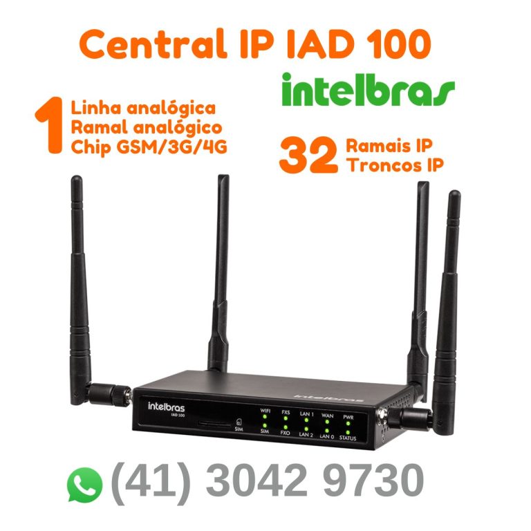 Central Telefônica IP IAD 100 Intelbras. Voz e dados com até 20 dispositivos simultâneos. Ideal para micro e pequenos negócios. Conheça!