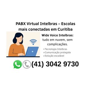 PABX Virtual Wide Voice para escolas: ramais ilimitados, URA automática e relatórios. Modernização em Curitiba