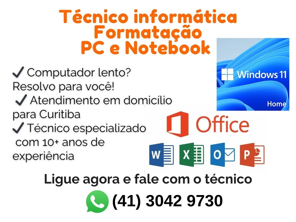 Técnico Informática - Formatação PC e Notebook