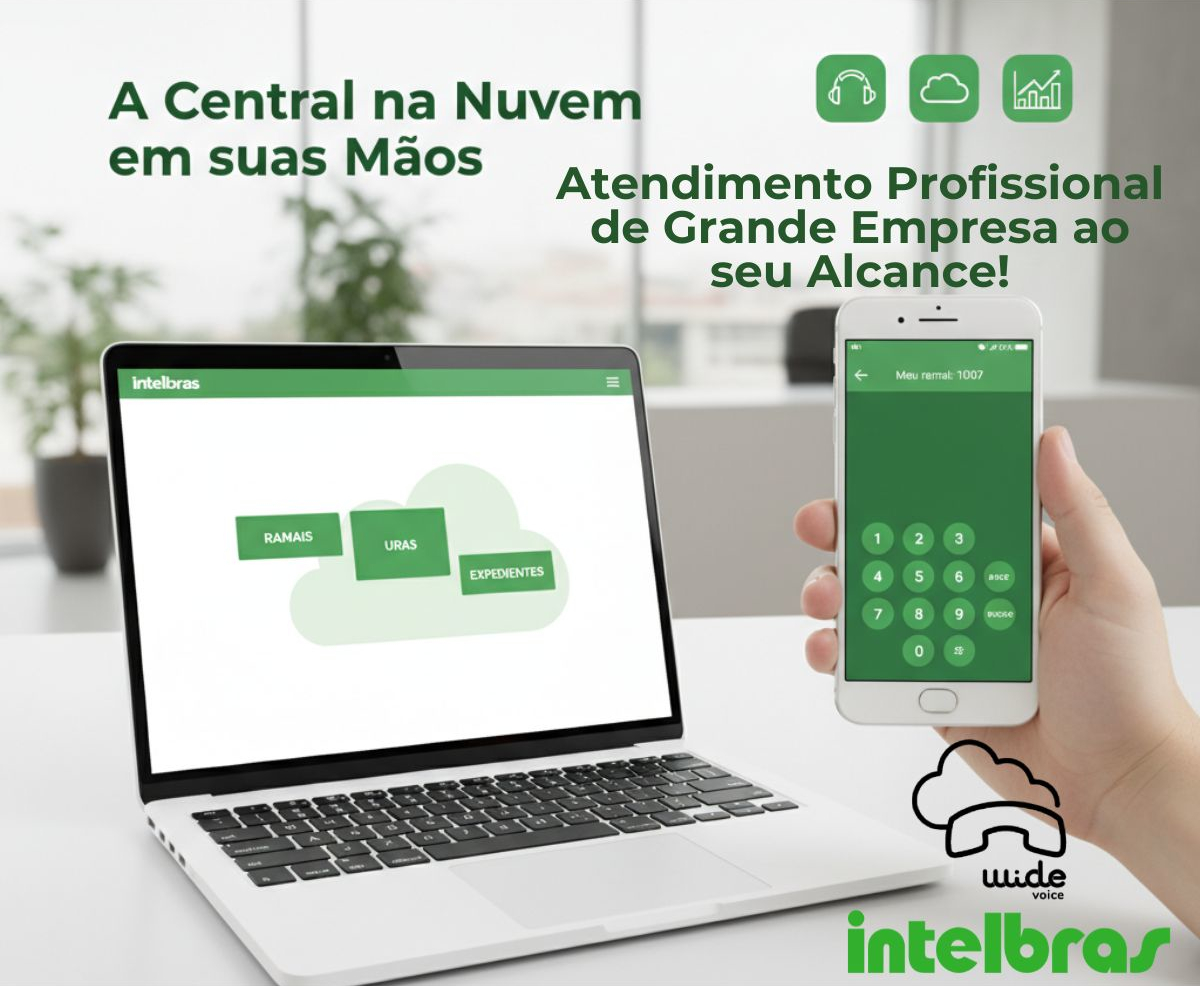 pabx em nuvem wide voice notebook e smartphone